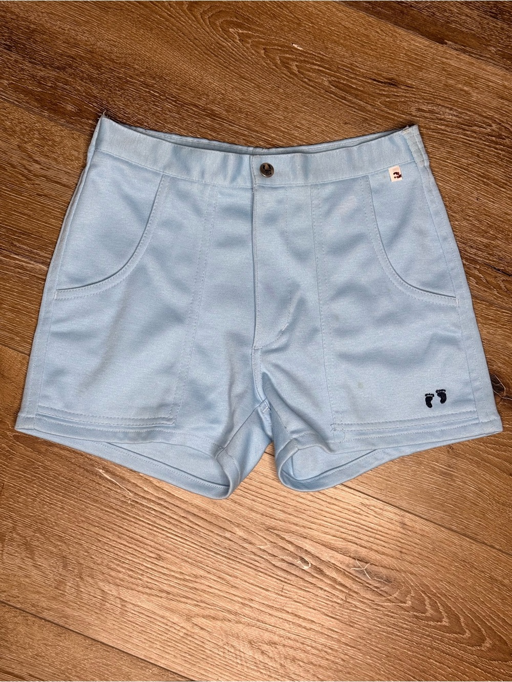 Vintage Hang Ten Baby Blue Short Shorts 70s Surf Tennis Retro